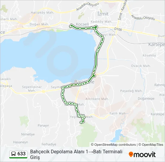 633 Bus Line Map