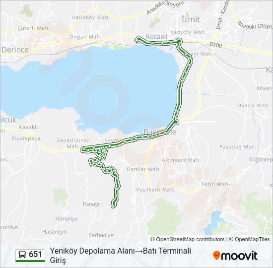 651 Bus Line Map