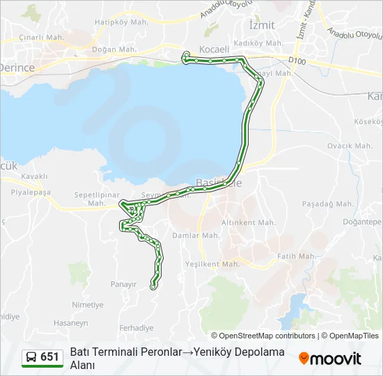 651 Bus Line Map