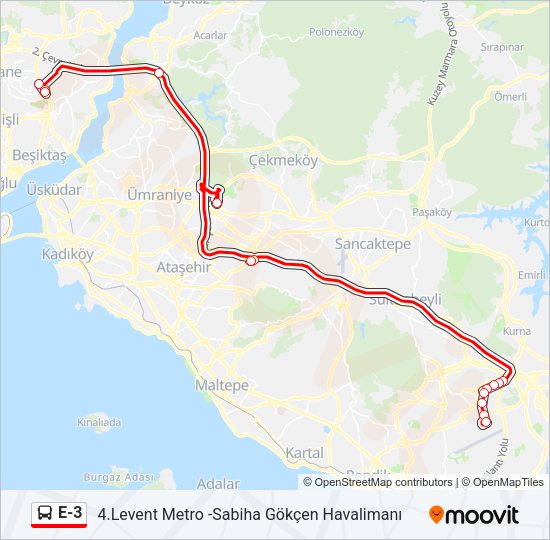 E-3 Bus Line Map
