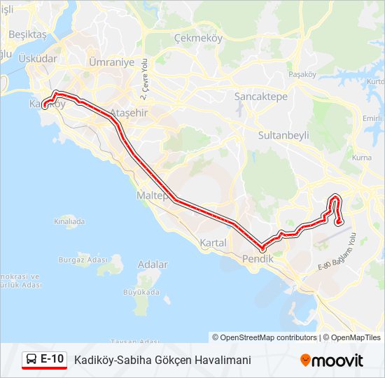 E-10 bus Line Map