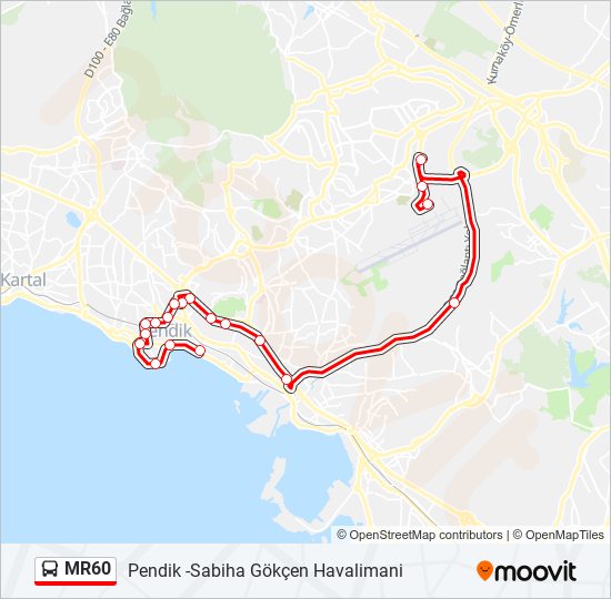 MR60 bus Line Map