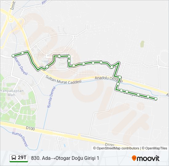 29T Bus Line Map