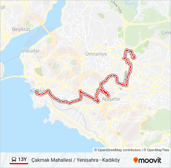 13Y Bus Line Map