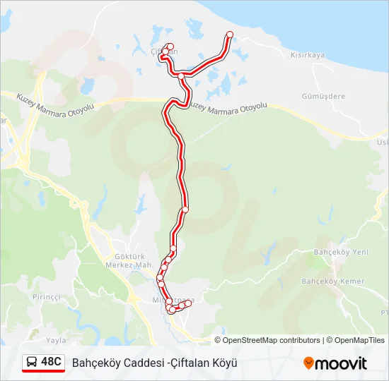 48C Bus Line Map