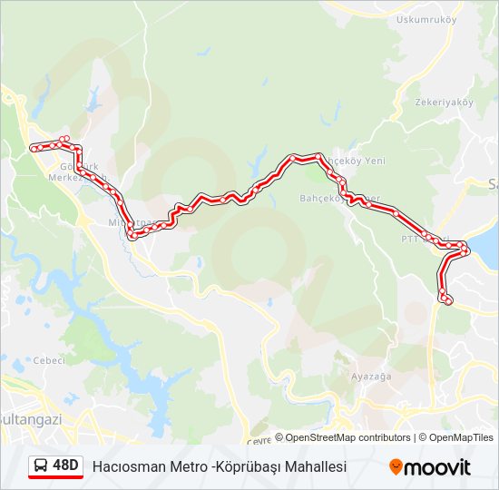 48D Bus Line Map