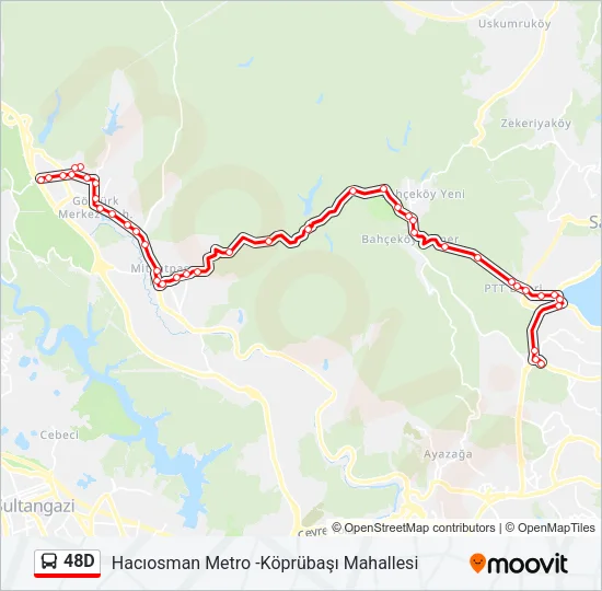 48D Bus Line Map