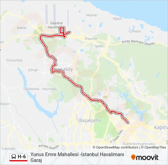H-6 Bus Line Map