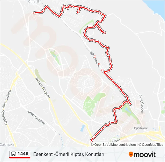 144K Bus Line Map