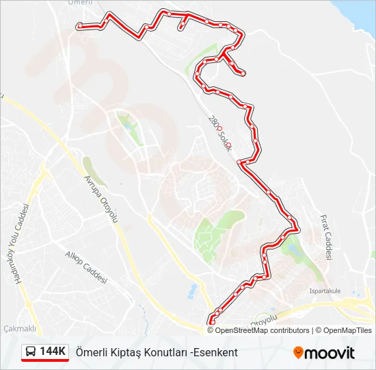 144K Bus Line Map