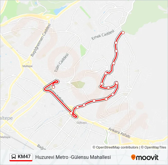 KM47 Bus Line Map
