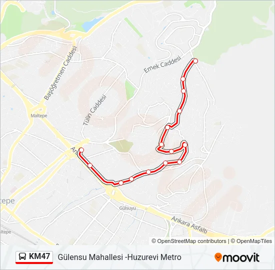 KM47 Bus Line Map