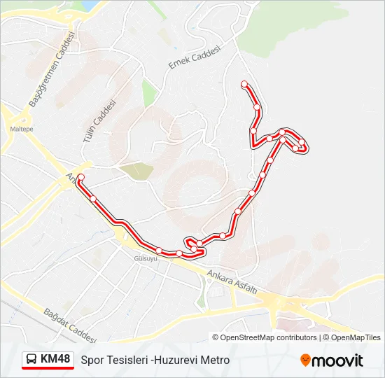 KM48 Bus Line Map