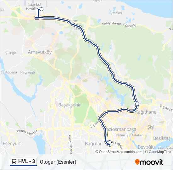 HVL - 3 Bus Line Map