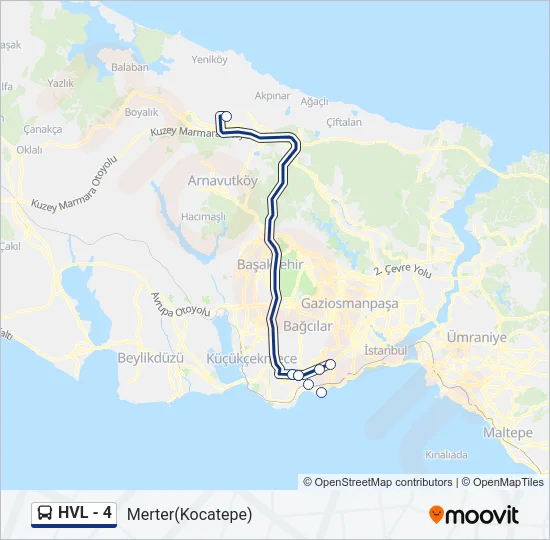 HVL - 4 Bus Line Map