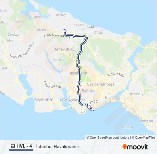 HVL - 4 Bus Line Map