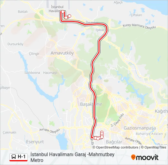 H-1 Bus Line Map