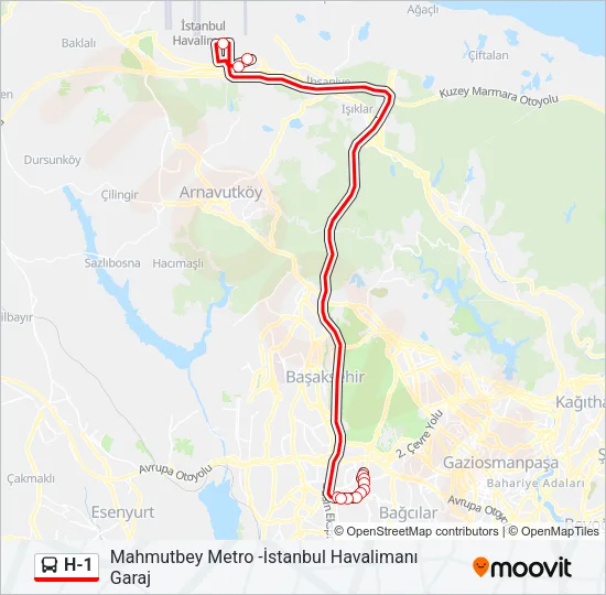 H-1 Bus Line Map