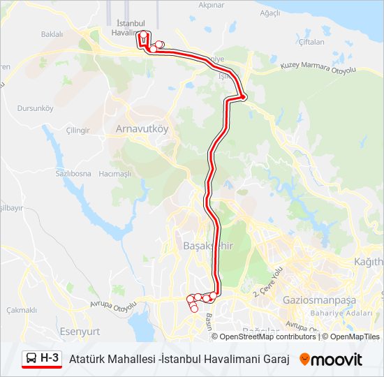 H-3 bus Line Map