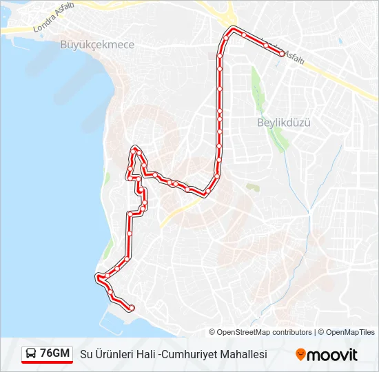 76GM Bus Line Map