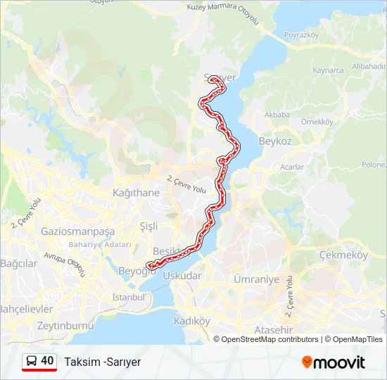 40 Bus Line Map