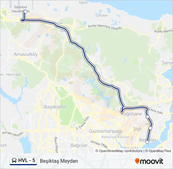 HVL - 5 Bus Line Map