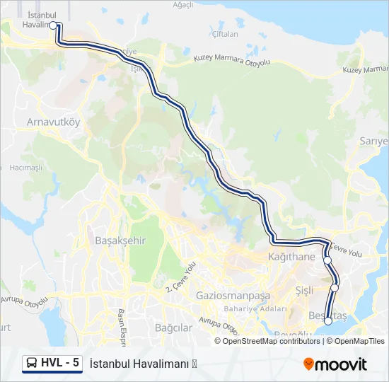 HVL - 5 Bus Line Map
