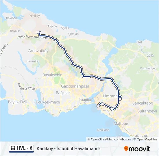 HVL - 6 Bus Line Map