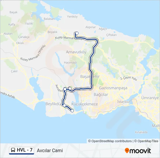 HVL - 7 Bus Line Map