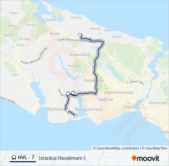 HVL - 7 Bus Line Map