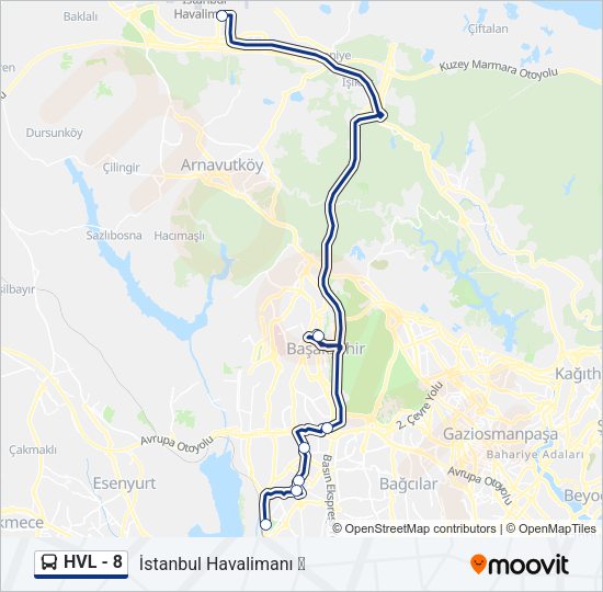 HVL - 8 Bus Line Map