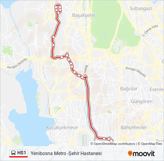 HS1 Bus Line Map