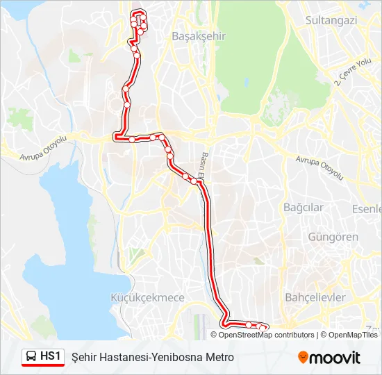 HS1 Bus Line Map