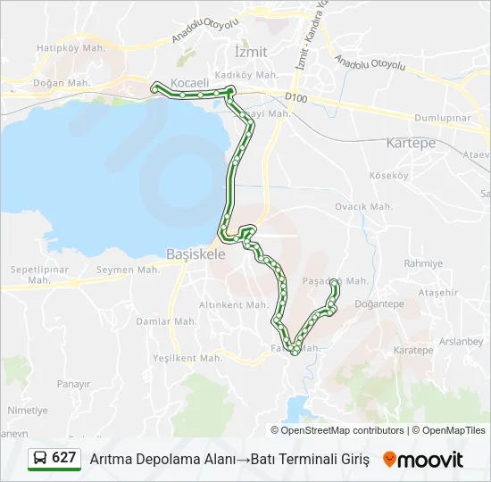 627 Bus Line Map