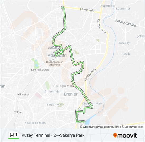 1 Bus Line Map
