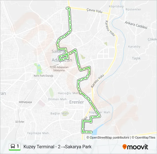 1 Bus Line Map