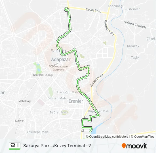 1 Bus Line Map
