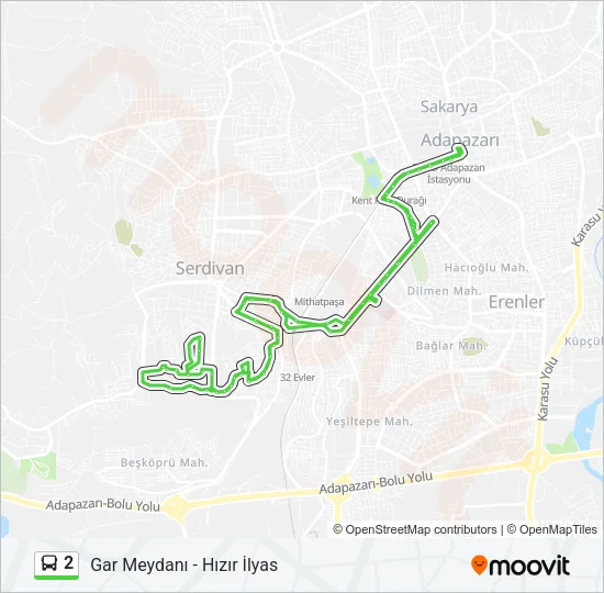 2 Bus Line Map