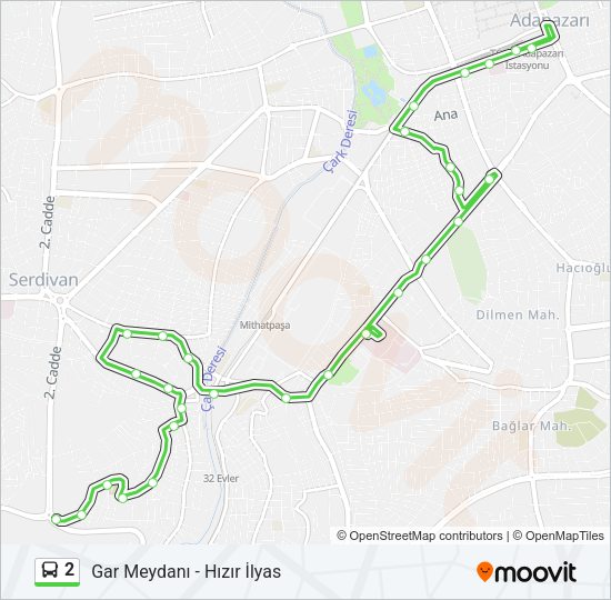 2 Bus Line Map
