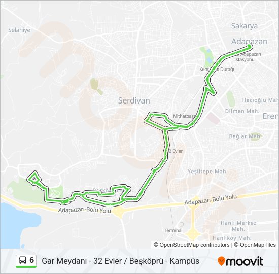 6 Bus Line Map