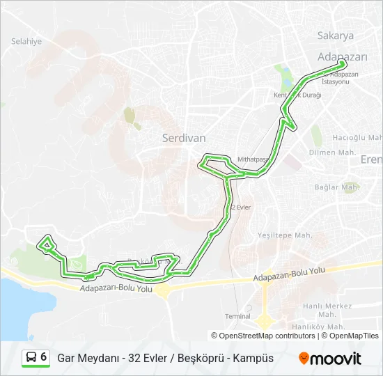 6 Bus Line Map