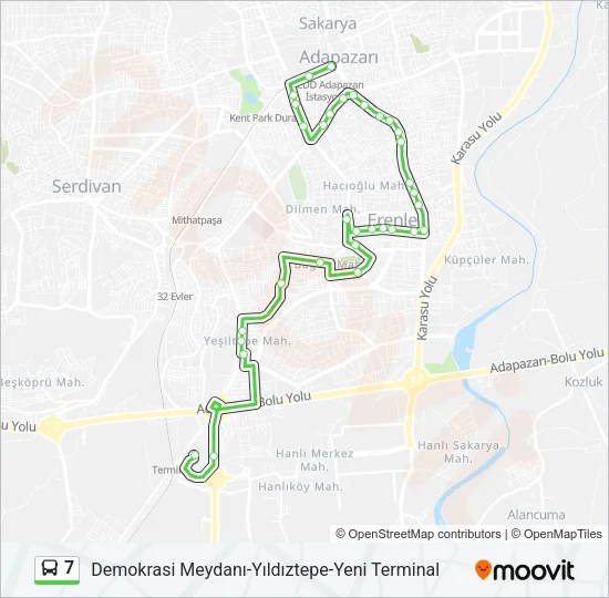 7 Bus Line Map