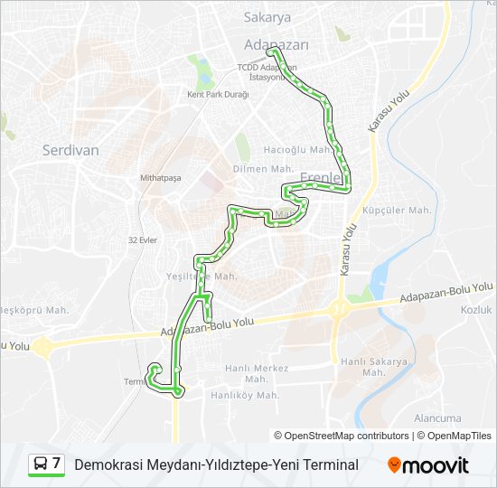 7 Bus Line Map