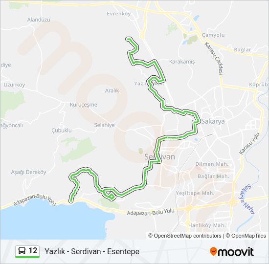 12 Bus Line Map