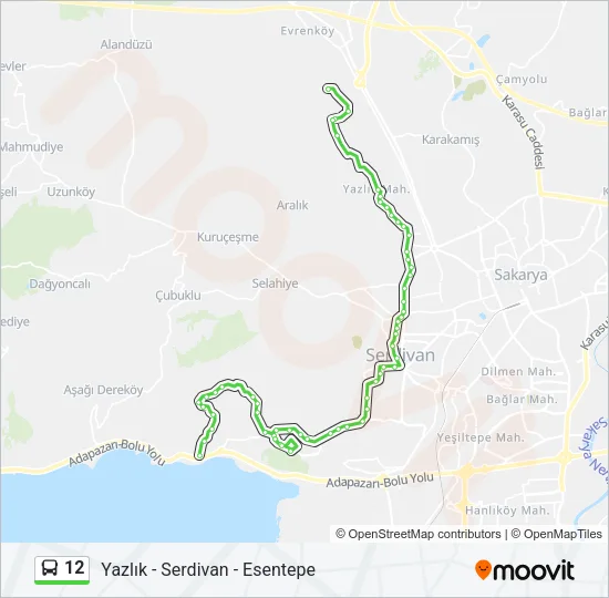 12 Bus Line Map