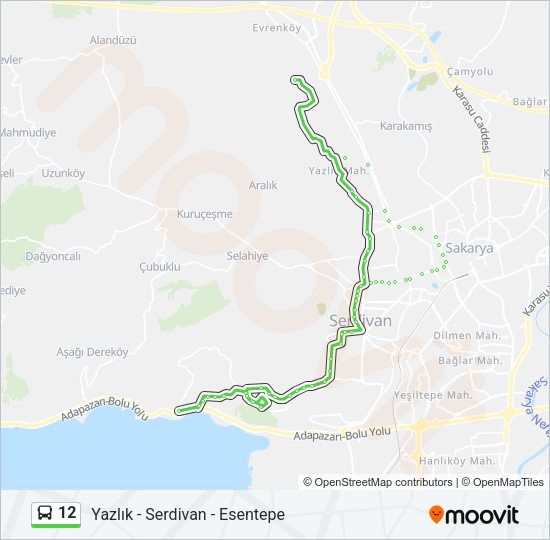 12 Bus Line Map