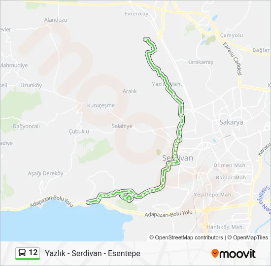 12 Bus Line Map