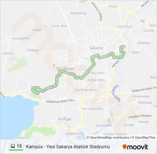 15 Bus Line Map