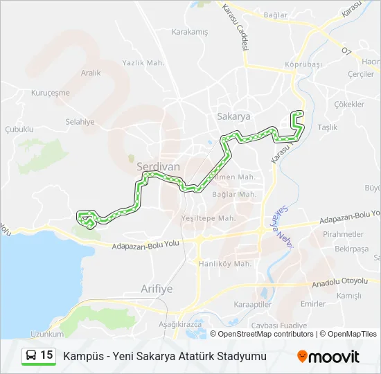 15 Bus Line Map
