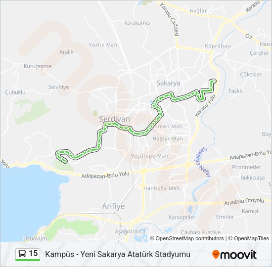 15 Bus Line Map